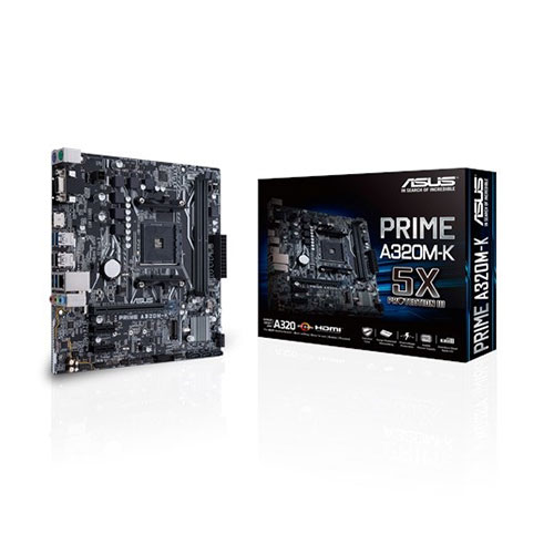 ASUS PRIME A320M-K Motherboard (Amd Socket AM4/Ryzen Series CPU/Max 32GB DDR4-3200MHz Memory)