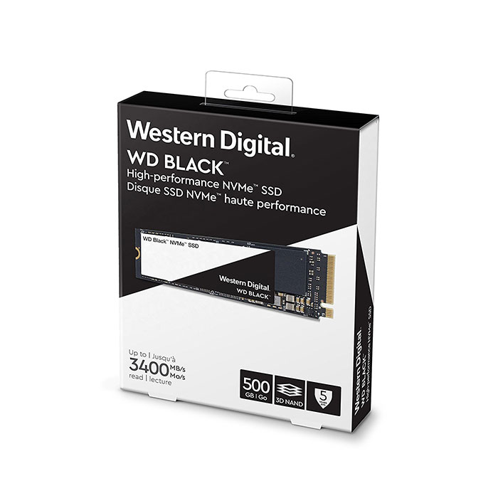WESTERN DIGITAL Black 3D NAND 500GB M.2 NVMe Internal SSD