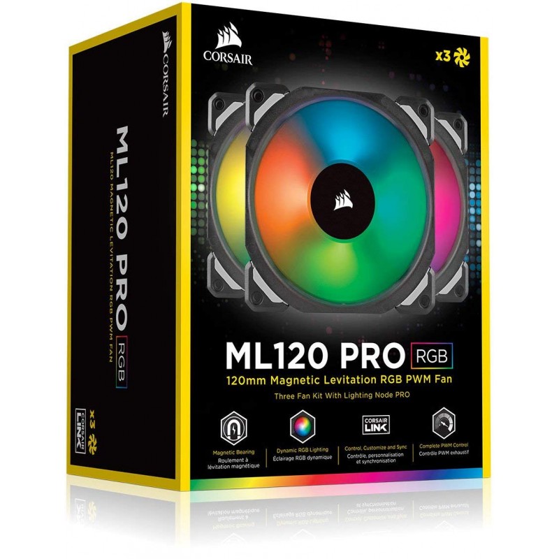 CORSAIR ML120 PRO RGB LED 120MM PWM PREMIUM MAGNETIC LEVITATION FAN CABINET FAN