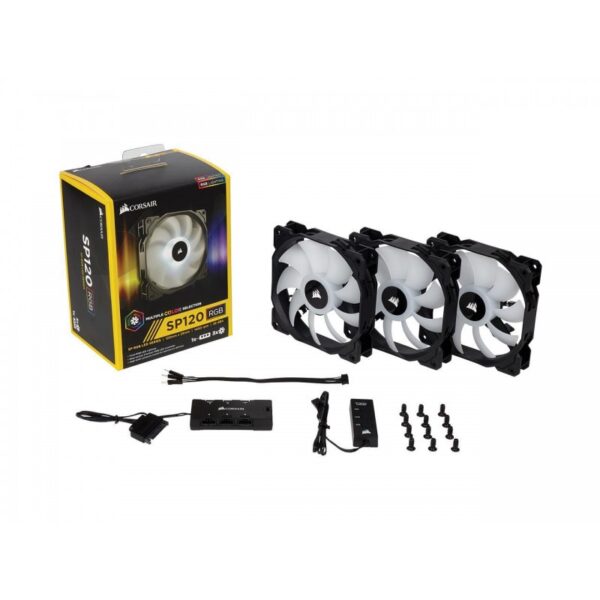CORSAIR SP120 LED RGB HIGH PERFORMANCE THREE PACK WITH CONTROLLER 120MM CABINET FAN