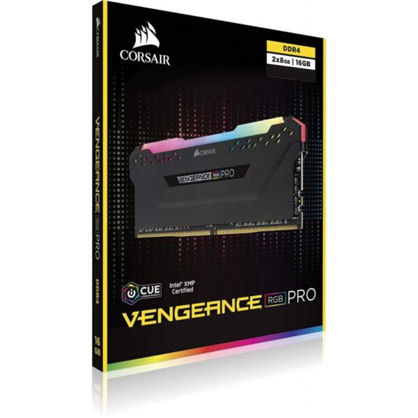 CORSAIR VENGEANCE RGB PRO 16GB (2 X 8GB) DDR4 DRAM 3600MHZ C18 BLACK RAM (CMW16GX4M2C3600C18)