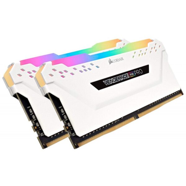 CORSAIR 32GB (2 X 16GB) DDR4 DRAM 3200MHZ C16 VENGEANCE RGB PRO SERIES - WHITE (CMW32GX4M2C3200C16W)
