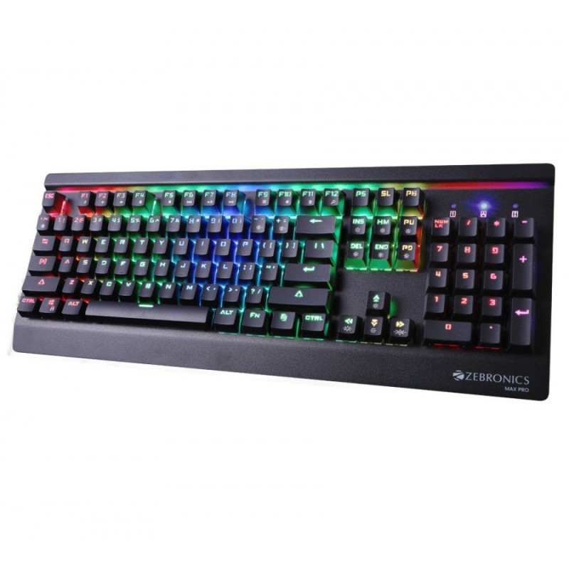 ZEBRONICS MAX PRO PREMIUM RGB LED MECHANICAL GAMING KEYBOARD pcstudio