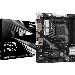 ASRock B450M Pro4-F AMD AM4 Socket Motherboard