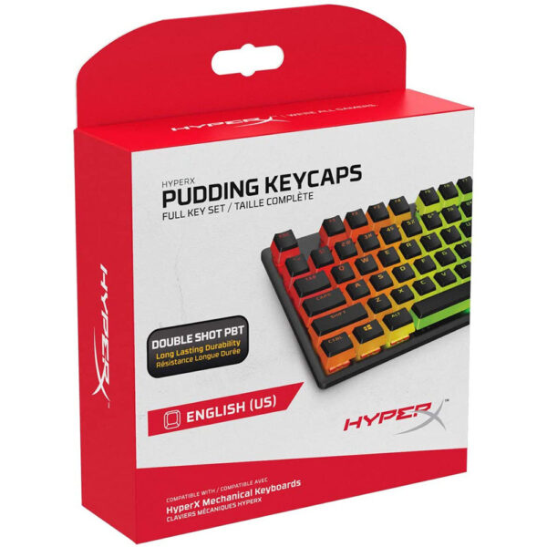 Hyperx Pudding Keycaps – Double Shot Pbt Keycap Set With Translucent Layer For Mechanical Keyboards English (Us) Layout – Black