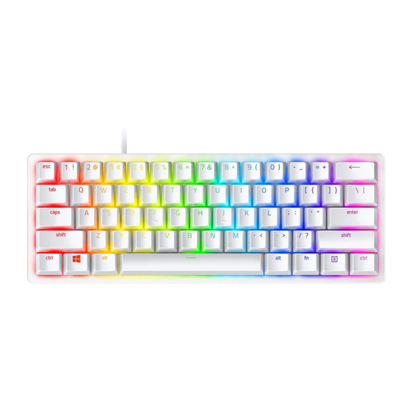 Razer Huntsman Mini Gaming Keyboard - Linear Optical Switches - Chroma RGB Lighting - PBT Keycaps - Mercury White (RZ03-03390400-R3M1)