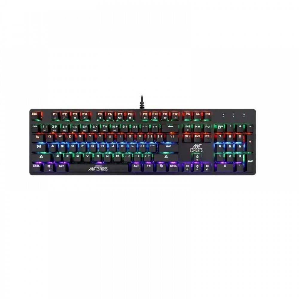ANT ESPORTS MK3200 MULTICOLOUR LED BACKLIT WIRED MECHANICAL GAMING KEYBOARD WITH OUTEMU BLUE SWITCHES (BLACK) (MK3200)