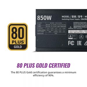 Cooler Master MWE Gold 850 V2 Power Supply – Black (MPE-8501-AFAAG-IN)