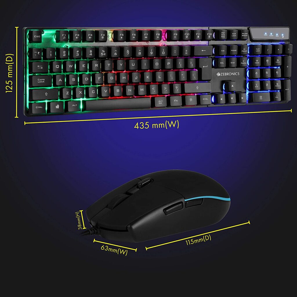 Zebronics Zeb War Gaming USB KeyboardMouse Combo pcstudio