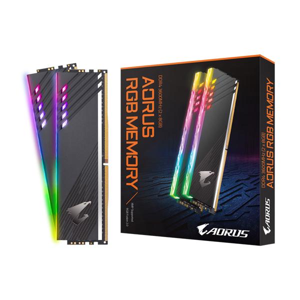 GIGABYTE AORUS RGB 16GB (8GBx2) DDR4 3600MHZ RAM (GP-AR36C18S8K2HU416R)