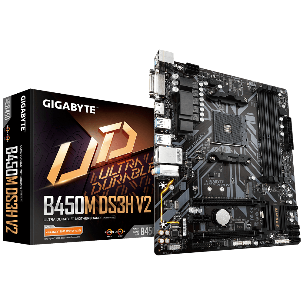 GIGABYTE B450M DS3H V2 AMD AM4 MOTHERBOARD