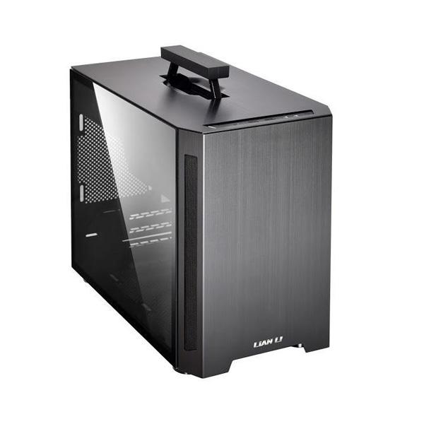 Lian Li Pc-Tu150 M-Dtx Mini Tower Cabinet With Tempered Glass Side Panel (Black) (G99-TU150WX-IN)