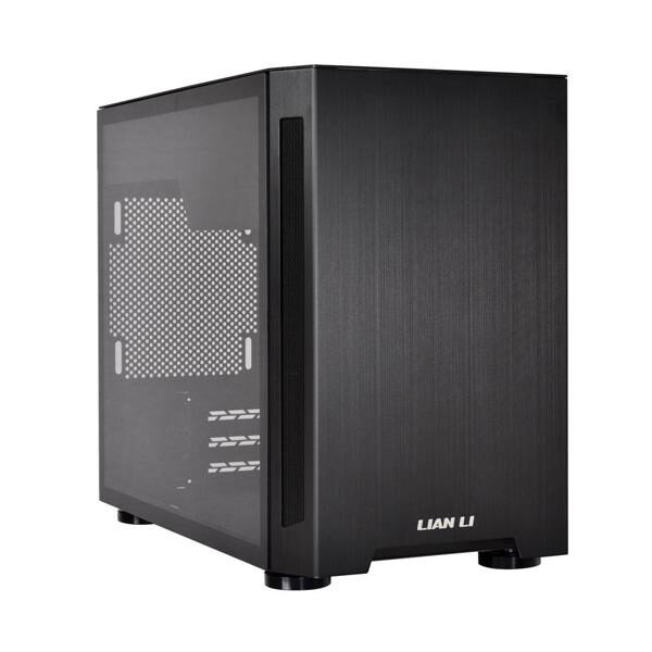 Lian Li Pc-Tu150 M-Dtx Mini Tower Cabinet With Tempered Glass Side Panel (Black) (G99-TU150WX-IN)
