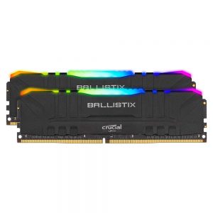 CRUCIAL BALLISTIX RGB 16GB(8×2) DDR4 3000MHZ CL15 RAM (BLACK) (BL2K8G30C15U4BL)