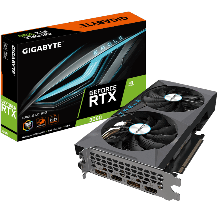 GIGABYTE GEFORCE RTX 3060 EAGLE OC 12GB GRAPHICS CARD (REV 2.0)