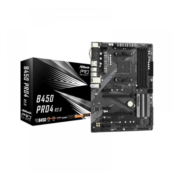 ASROCK B450 PRO4 R2.0 AMD AM4 ATX MOTHERBOARD