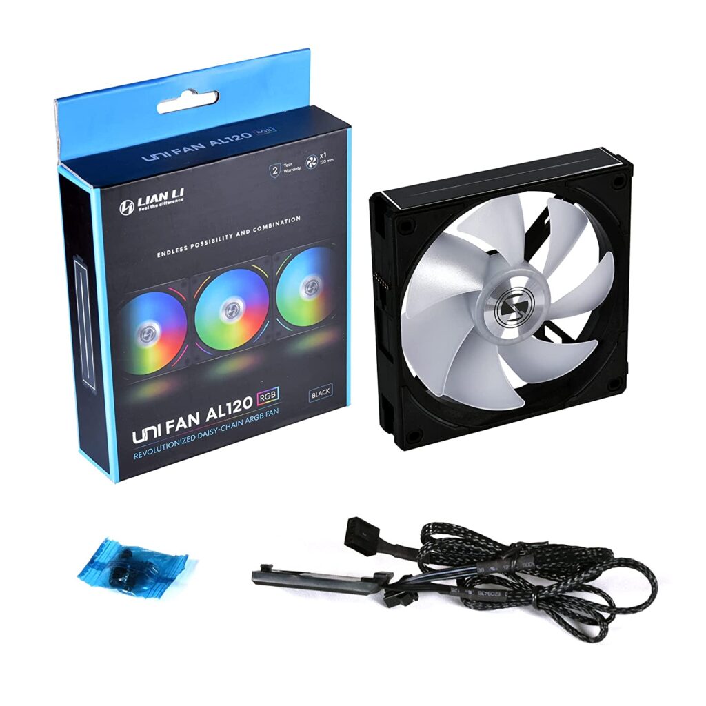 Lian Li Uni Fan AL120 RGB Daisy Chain ARGB Fan Black
