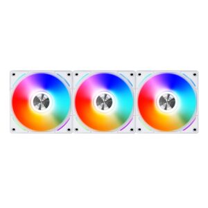 LIAN LI UNI FAN AL120 RGB DAISY CHAIN ARGB 120mm CABINET FAN (WHITE) (UF-AL120-3W)  (Triple Pack)