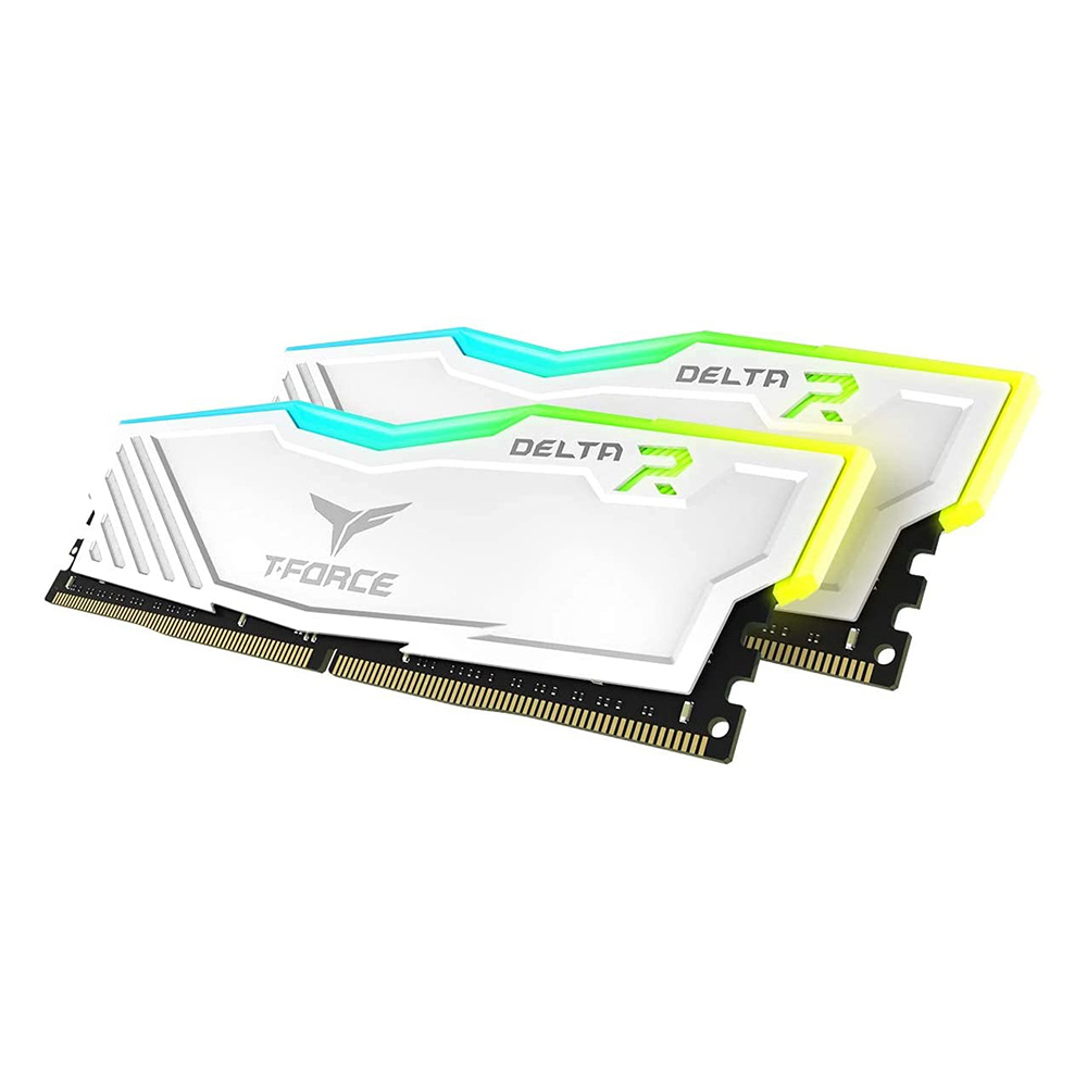 TEAMGROUP T-FORCE DELTA RGB DDR4 32GB(2x16GB) 3200MHz RAM (WHITE) (TF4D432G3200HC16FDC01)