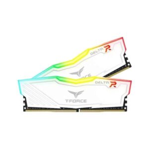 TEAMGROUP T-FORCE DELTA RGB 16GB (8GBx2) DDR4 3200MHz RAM (WHITE) (TF4D416G3200HC16CDC01)