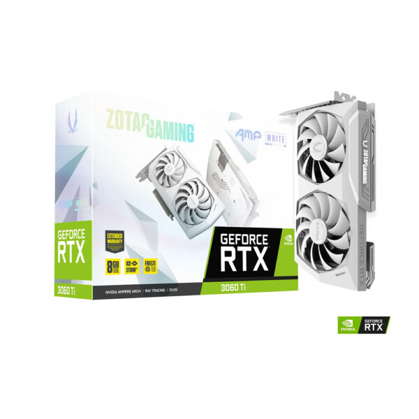 ZOTAC GAMING GEFORCE RTX 3060 TI AMP WHITE EDITION LHR GRAPHICS CARD (ZT-A30610F-10PLHR)