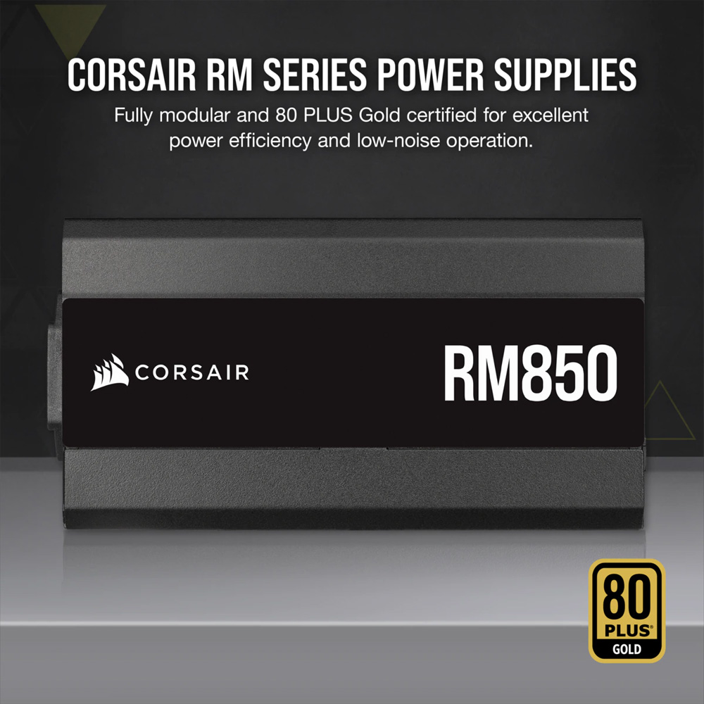 80+ Gold Certified CORSAIR RM Series Microsoft Modern Standby RM850 Fully Modular Power Supply 850 Watt 