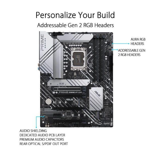 Asus Prime Z690-P D4 Intel Lga1700 Atx Motherboard (Prime-Z690-P-D4)