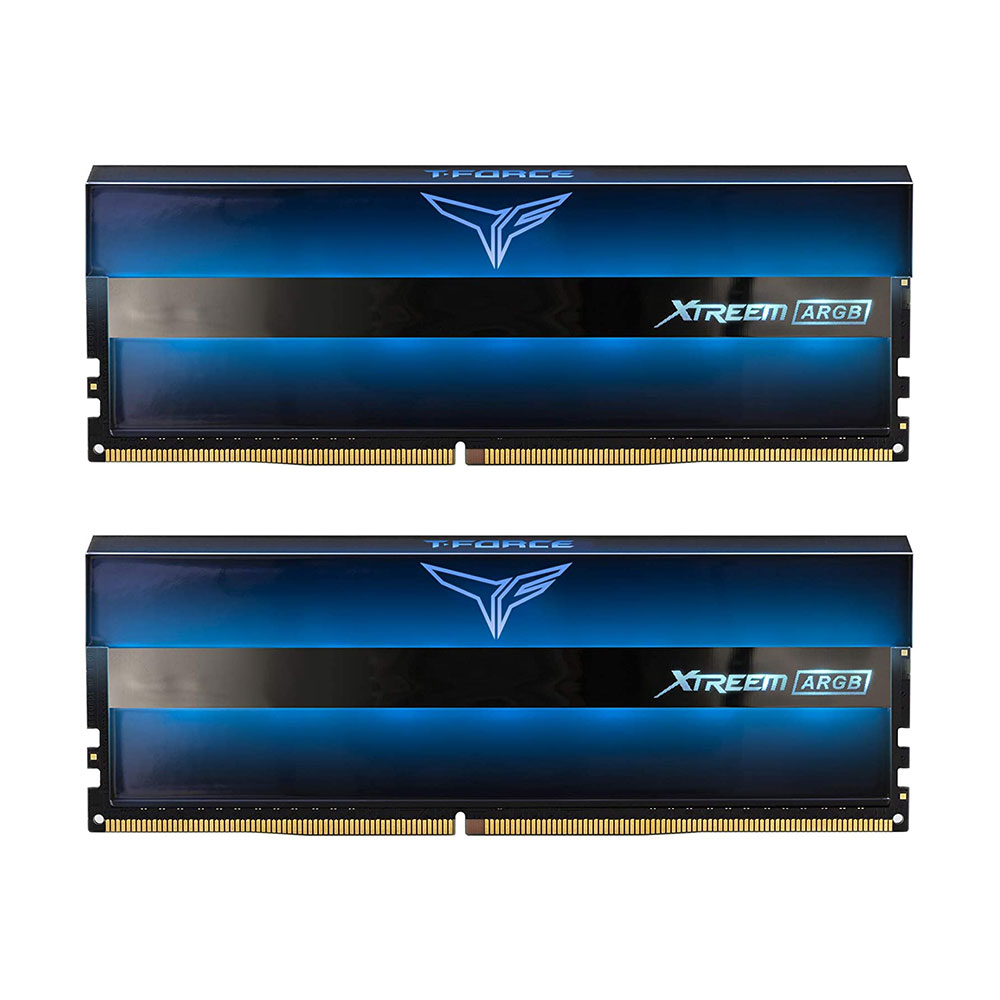 TEAMGROUP T-FORCE XTREEM ARGB 3200MHz CL14 16GB Kit (2x8GB) DDR4 DRAM DESKTOP GAMING RAM (BLUE) (TF10D416G3200HC14BDC01)