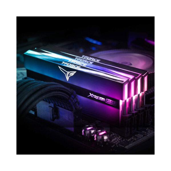 Teamgroup T-Force Xtreem Argb 3200Mhz Cl14 16Gb Kit (2X8Gb) Ddr4 Dram Desktop Gaming Ram (Blue) (Tf10D416G3200Hc14Bdc01)