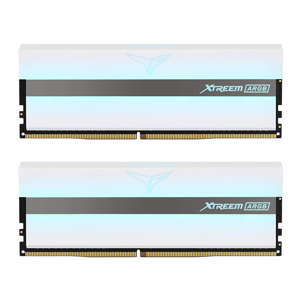 TEAMGROUP T-FORCE XTREEM ARGB 3600MHz CL14 16GB Kit (2x8GB) DDR4 DRAM DESKTOP GAMING RAM (WHITE) (TF13D416G3600HC14CDC01)