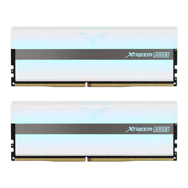 TEAMGROUP T-FORCE XTREEM ARGB 3600MHz CL14 32GB (2x16GB) DDR4 DRAM DESKTOP RAM (WHITE) (TF13D432G3600HC14CDC01)