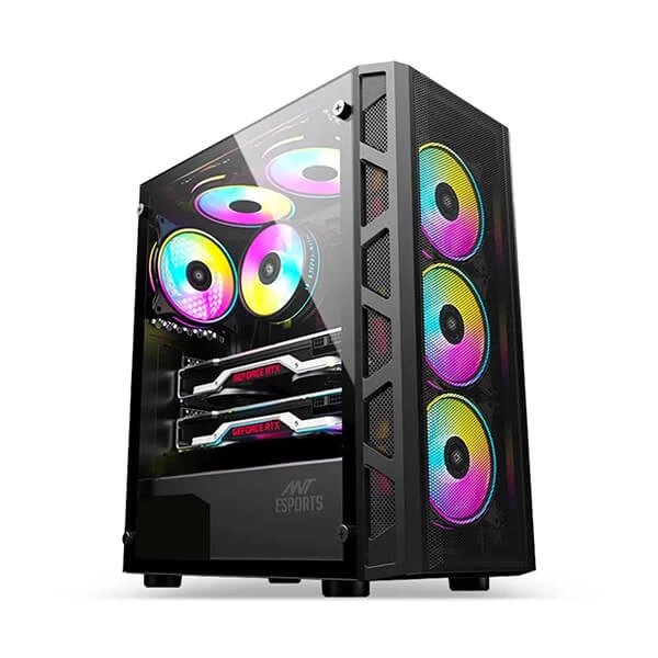 ANT ESPORTS 510 AIR ARGB E-ATX MID TOWER CABINET (BLACK) (510-AIR-ARGB-BLACK)