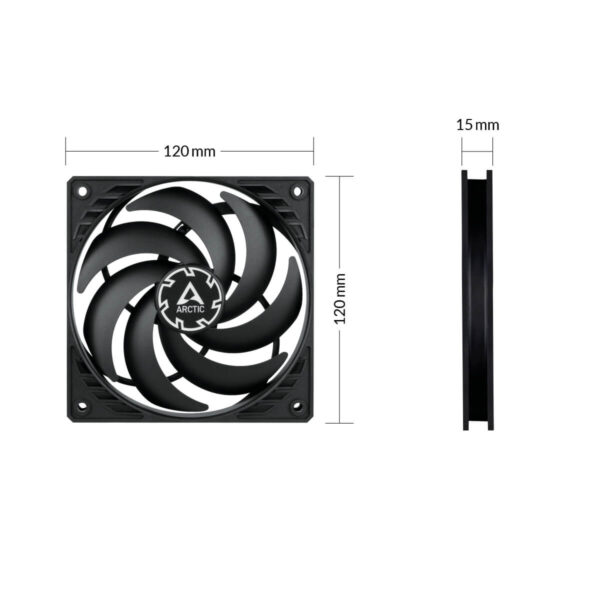 Arctic P12 Slim Pwm Pst 120Mm Pwm Cabinet Fan With Integrated Y-Cable (Acfan00187A)