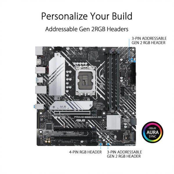 Asus Prime B660M-A D4 Intel Lga1700 Microatx Motherboard