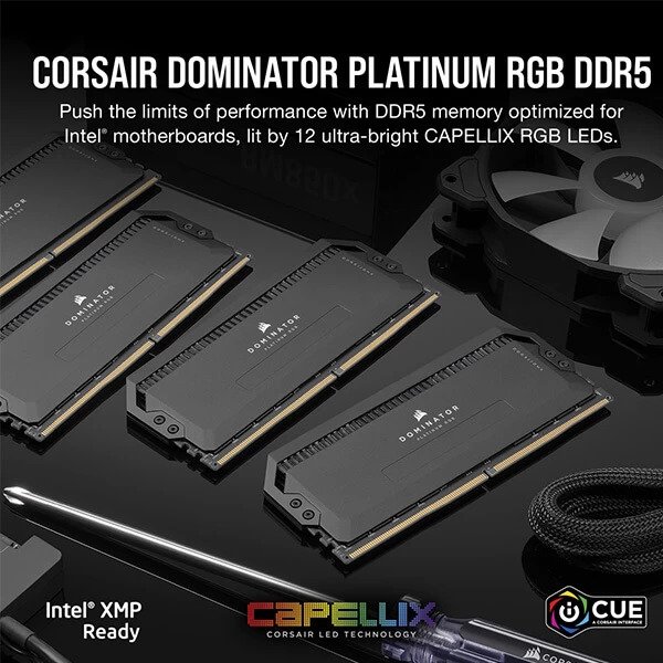 Corsair Dominator Platinum RGB 32GB(16x2) DDR5 5200Mhz Black