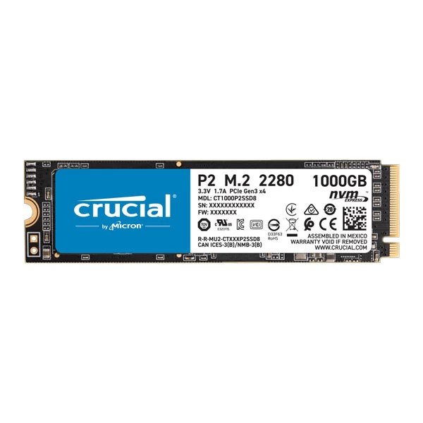 CRUCIAL P2 1TB M.2 NVME INTERNAL SSD (CT1000P2SSD8)