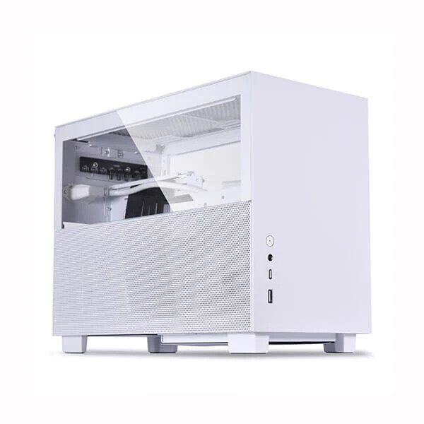 Lian Li Q58W3 M-Itx Mini Tower Cabinet With Pcie 3.0 Riser Cable (White) (G99-Q58W3-In)