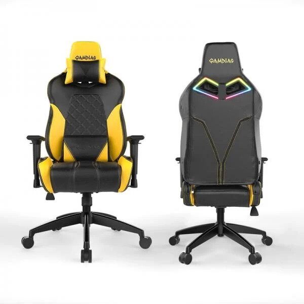 Gamdias Achilles E1 L Rgb Gaming Chair (Black-Yellow) (Achilles-E1-L-By)