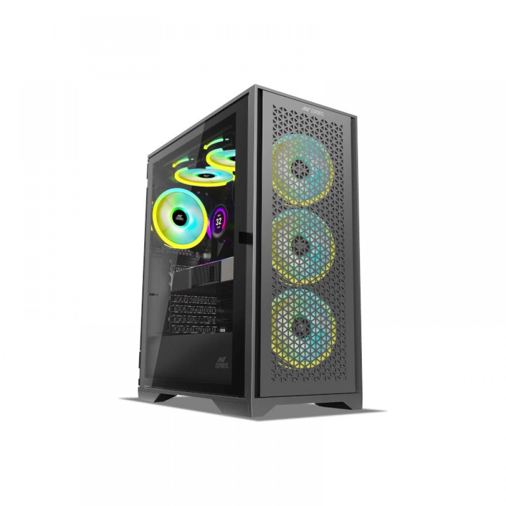 ANT ESPORTS ICE-4000RGB BLACK MID TOWER GAMING CABINET (ICE-4000RGB-Black)