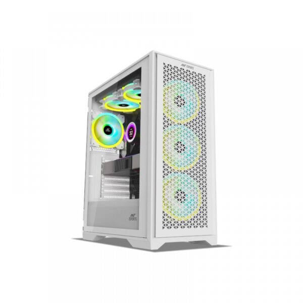 Ant Esports Ice-4000 Rgb White Mid Tower Gaming Cabinet (Ice-4000-Rgb-White)