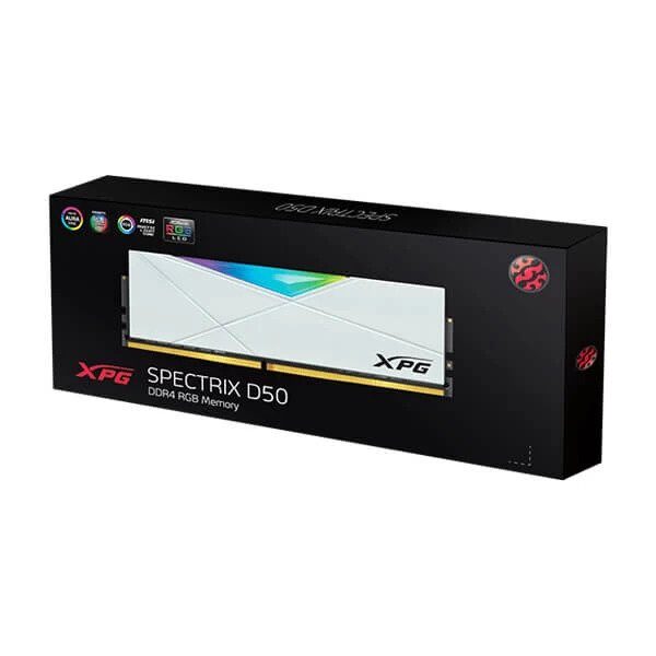 Adata Xpg Spectrix D50 32GB (32GBx1) Ddr4 3600MHz Desktop Ram (White) (Ax4u360032g18I-Sw50)