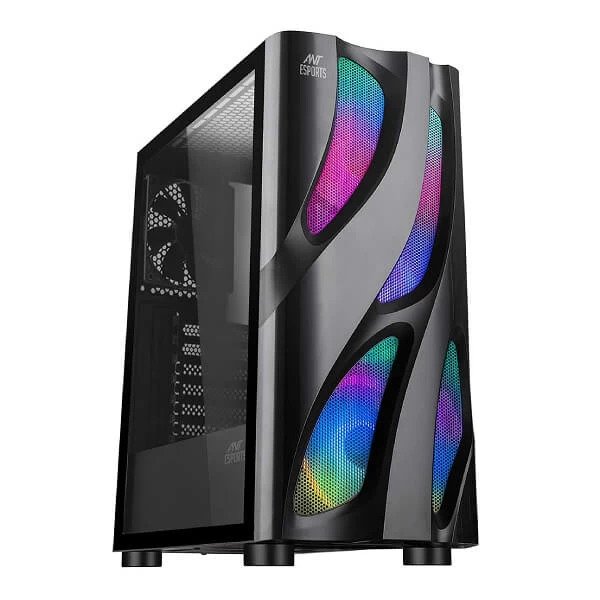 Ant Esports ICE-320TG Argb Mid Tower Atx Cabinet (Black) (ICE-320TG)