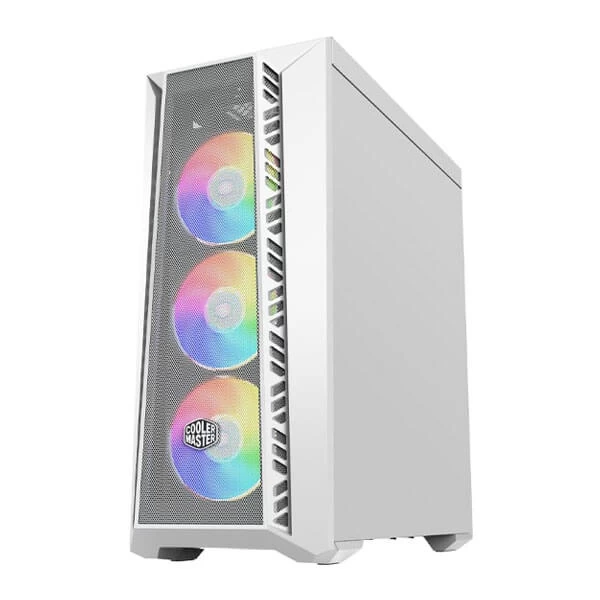 Cooler Master MasterBox 520 Mesh ARGB (E-ATX) Mid Tower Cabinet With Tempered Glass Side Panel And Argb/Pwm Hub (White) (MB520-WGNN-S00)