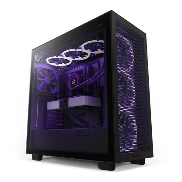 Nzxt H7 Flow E-Atx Mid Tower Cabinet Transparent Side Panel (Black) (CM-H71FB-01)