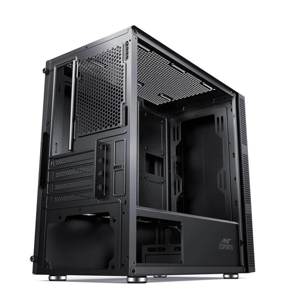 Ant Esports Elite 1000 TG (M-ATX) Mini Tower Cabinet With Tempered Glass Side Panel (Black) (ELITE-1000-TG-BLACK)