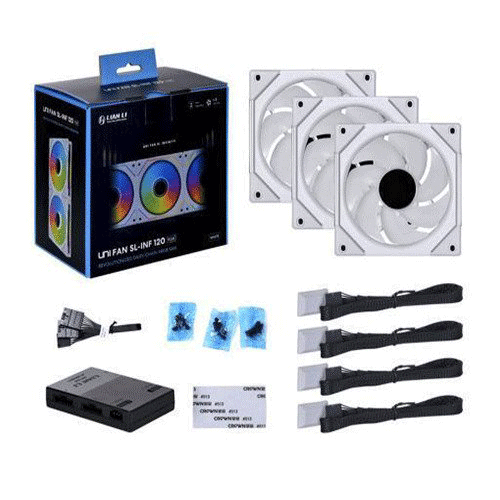 Lian LI Uni Fan Sl-Infinity 120 Rgb Triple Pack Cabinet Fan White