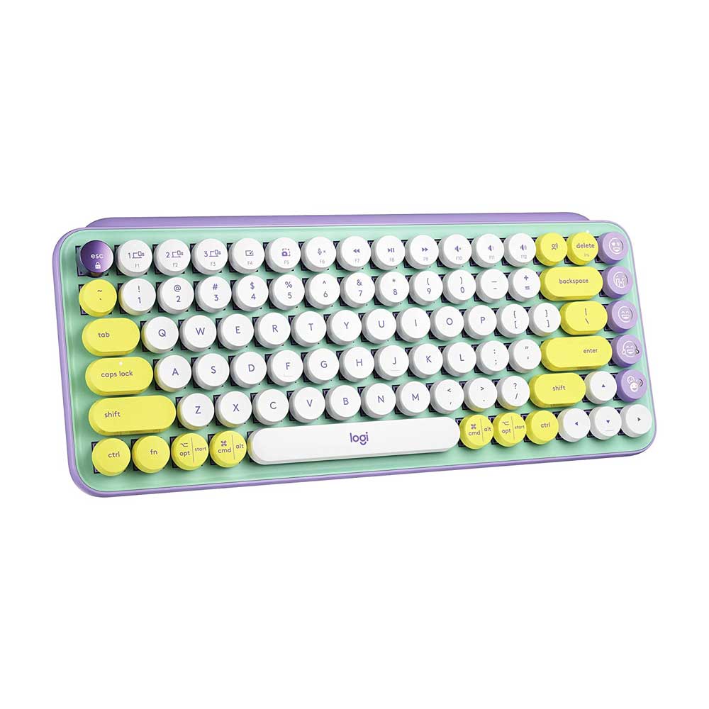 Logitech Pop Keys Mechanical Wireless Keyboard Customizable Emoji Keys – Daydream (920-010578)