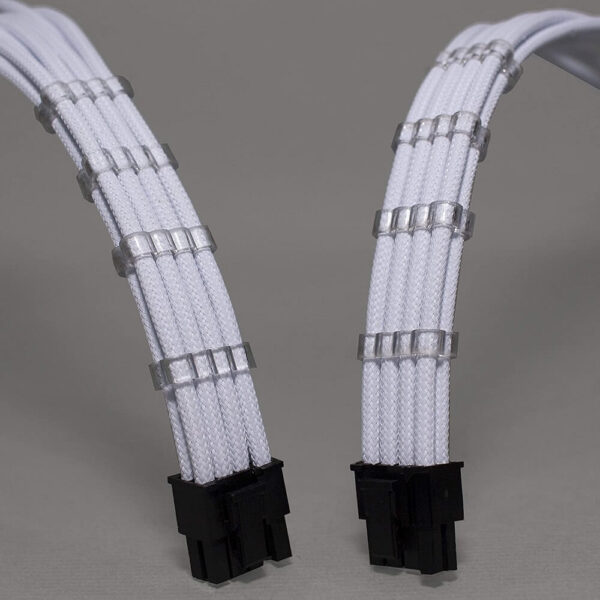 Sensei Mods Sleeved Psu Cable Extension Kit For Personal Computer (White) (SC-WE-01)