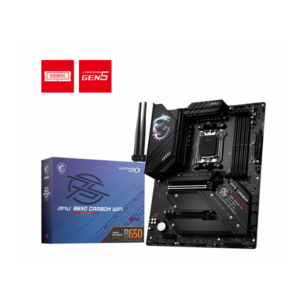 Msi Mpg B650 Carbon Wifi Am5 Atx Motherboard (MPG-B650-CARBON-WIFI)