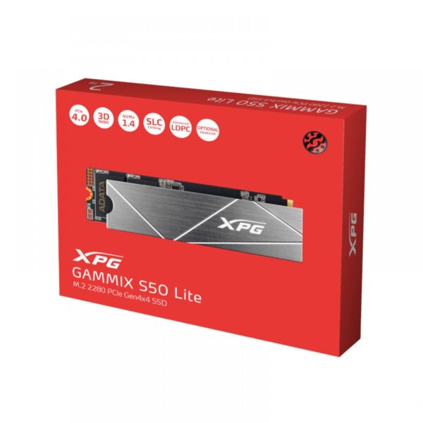Adata Xpg Gammix S50 Lite 1Tb Pcie Gen4X4 M.2 Internal Ssd (AGAMMIXS50L-1T-C)